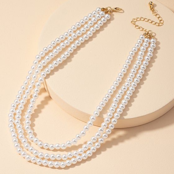 Multilayered Pearl Necklace