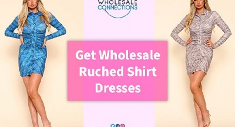 Get Wholesale Ruched Shirt Dresses