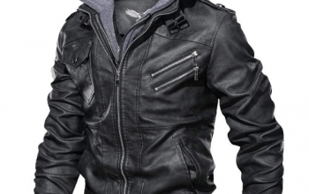 Chiso Black Hooded Bomber | Men’s Leather Jackets