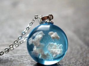 Buy Sky Blue Cloud Resin Necklace !