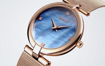 Blue Dial Womens Gold Quartz Watch