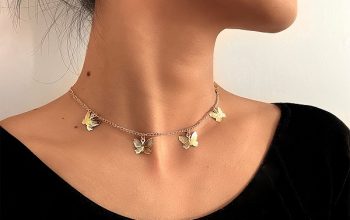 Gold Chain Butterfly Pendant Choker For Women