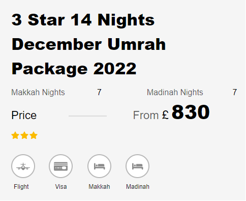 Islamic travel offers December Umrah Packages