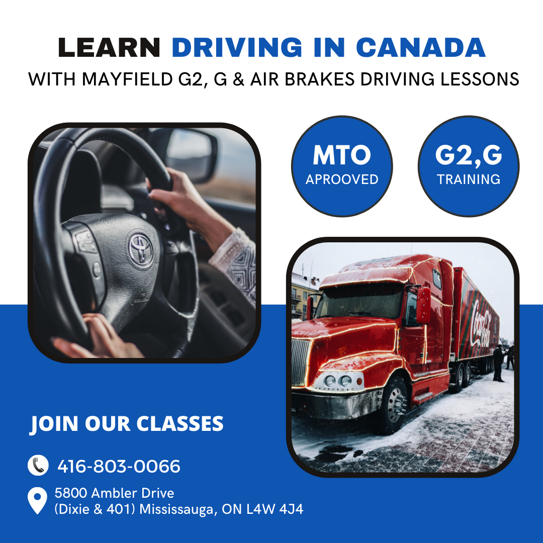 Car Driving Training Classes in Ontario, Canada | Mayfield G2, G & Air Brakes Driving Lessons