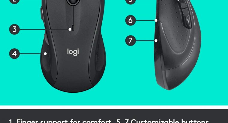 Logitech M510 Wireless Computer Mouse for PC with USB Unifying Receiver – Graphite