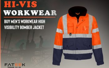 Buy Mens Workwear High Visibility Orange Navy Bomber Jacket