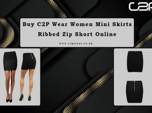 Buy C2P Wear Women Mini Skirts Ladies Ribbed Zip Shorts Online