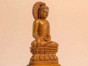 Shop Hand Carved Wooden Buddha Showpiece Statue Figurines for Home Decor at Exploring India