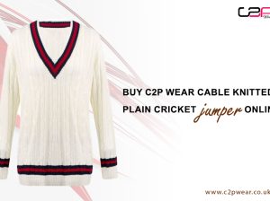 Buy C2P Wear Cable Knitted Plain Cricket Jumper Online
