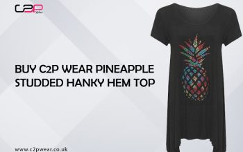 Buy C2P Wear Pineapple Studded Hanky Hem Top