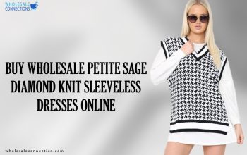 Buy Wholesale Petite Sage Diamond Knit Sleeveless Dresses Online