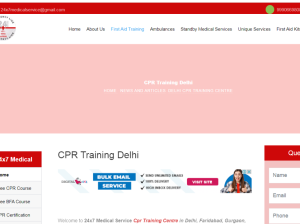 Online First Aid Training Institute Delhi for CPR Training