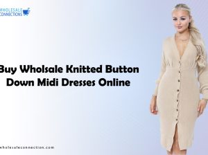 Buy Wholsale Knitted Button Down Midi Dresses Online