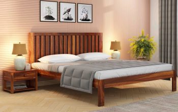 Solid Wood Bed with Hydraulic Storage – PlusOne India
