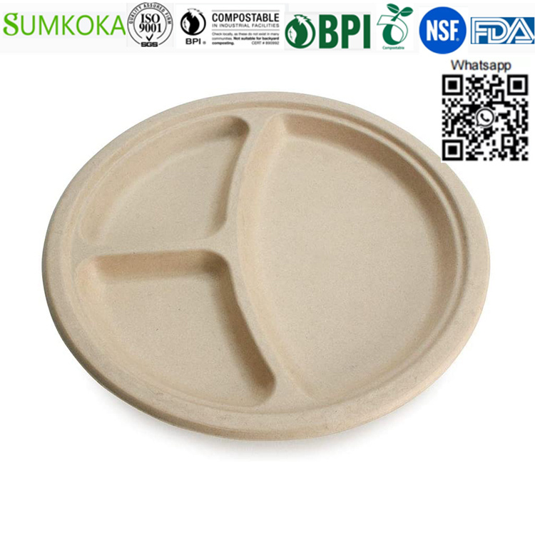 9 inches Plate disposable plate round plate bagasse plate