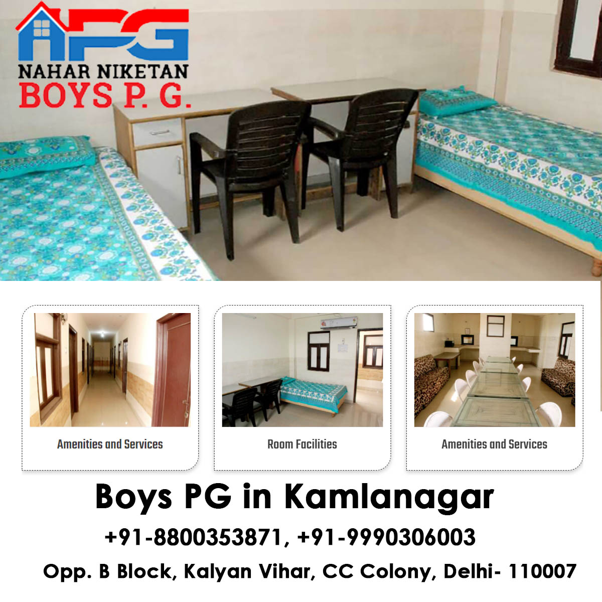 Boys Hostel in Kamla Nagar