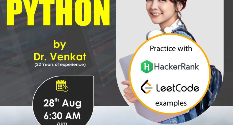 Free Demo On Python by Dr. Venkat – NareshIT