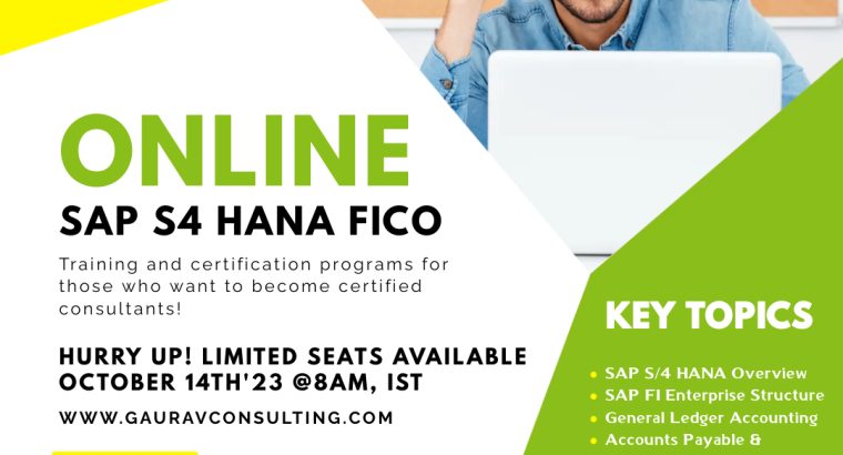 SAP FICO S/4 HANA Weekend Online Training