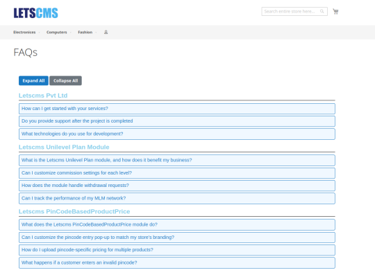 FAQs Extension Module for Magento 2 - Free Download Available - LETSCMS Pvt Ltd