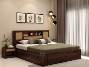 Simple Bed Design in Wood – Minimal & Elegant